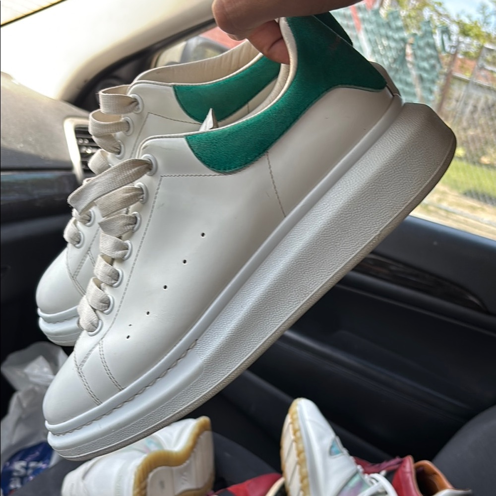 White and Green Men's Sneakers